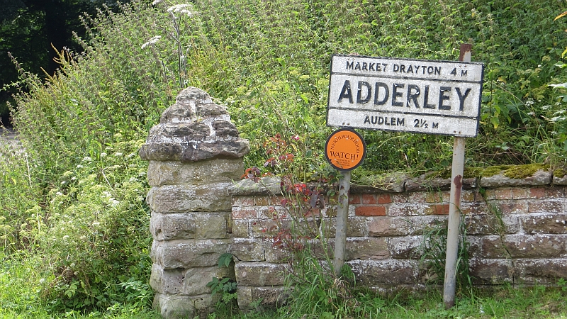 Village sign, Adderley