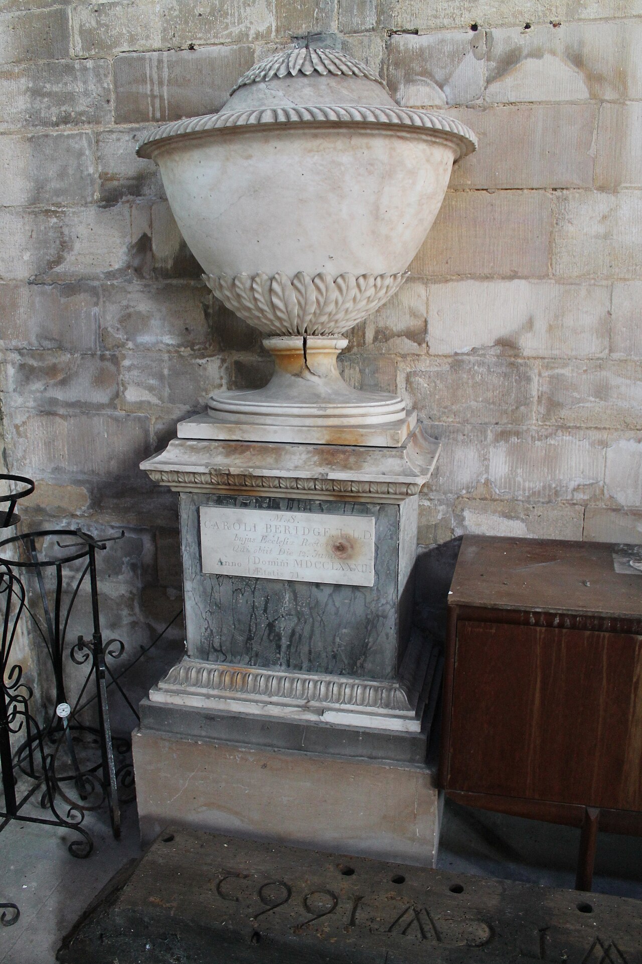 Memorial to Charles Beridge, Ss Peter ^ Paul church, Algarkirk