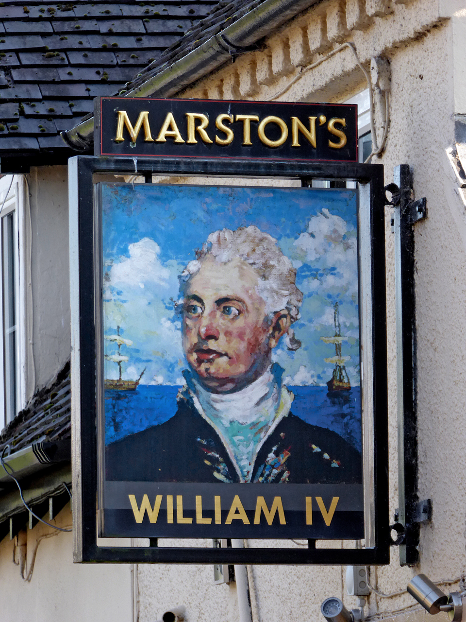 The William IV pub sign in Alrewas, Staffordshire