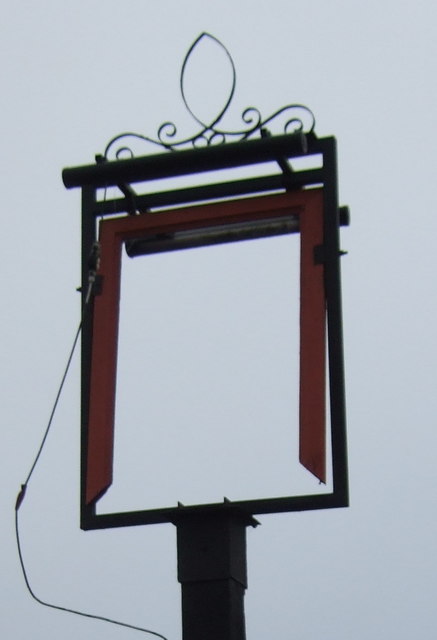Missing sign for the Cross Keys Inn, Skipton