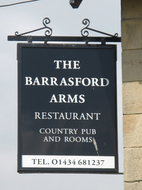 Sign for The Barrasford Arms