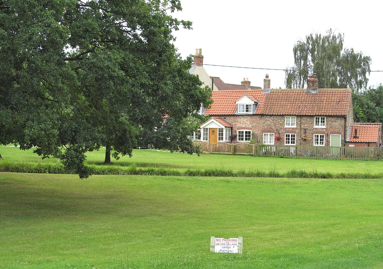 Cottages across the green