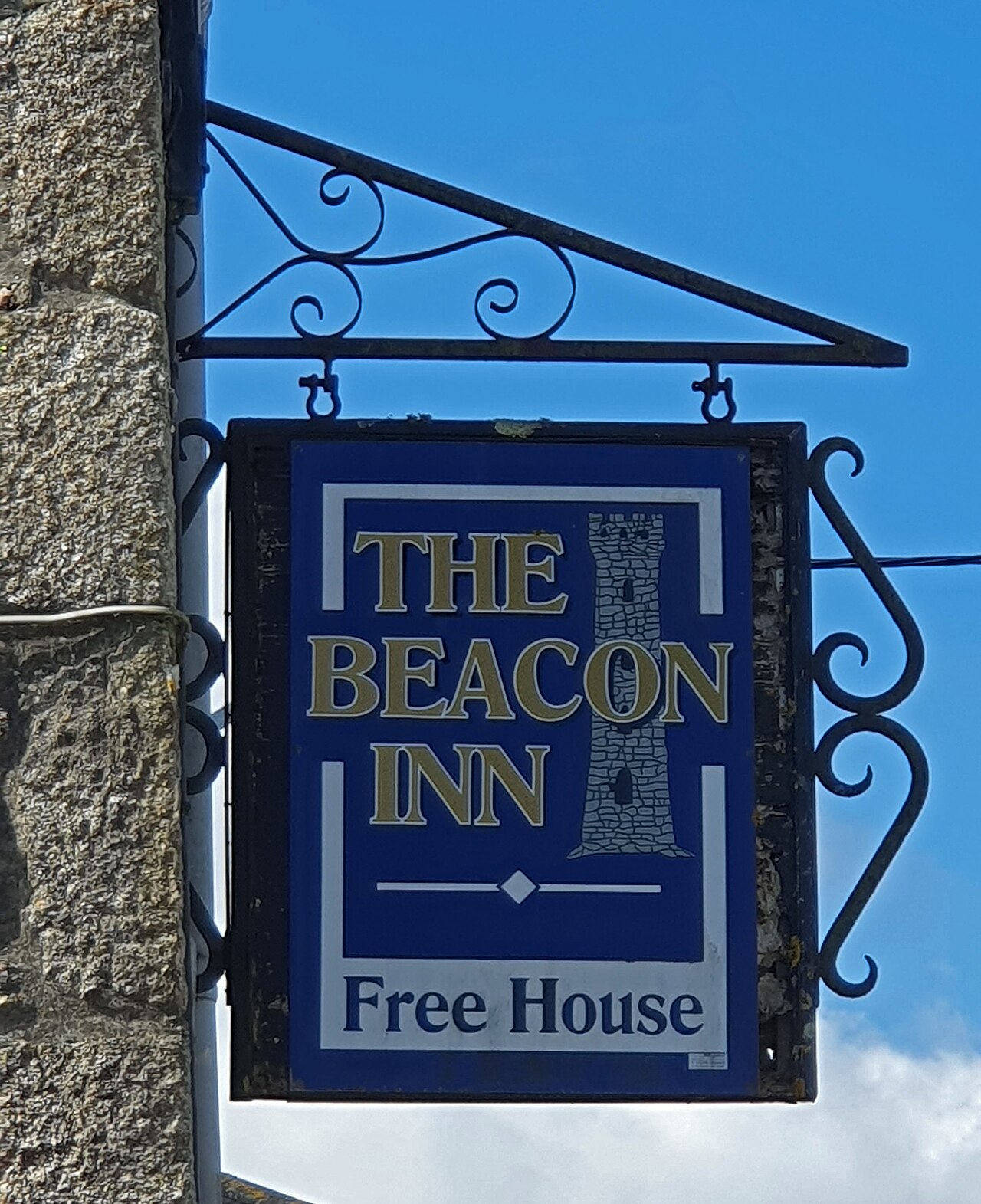 Beacon Inn pub sign, Fore Street, Beacon, Cornwall - April 2023