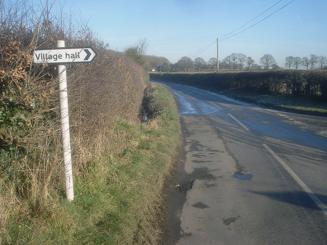 Village Hall sign at Bank's Green