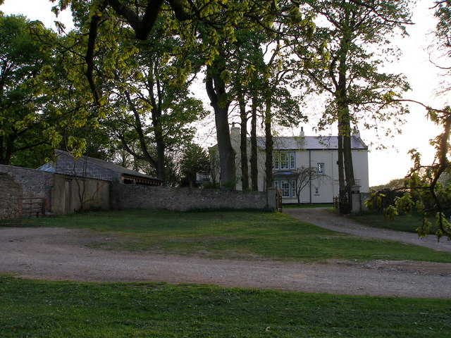 A beautiful old house sits on the hill which was the site of Bishop Middleham Castle.
