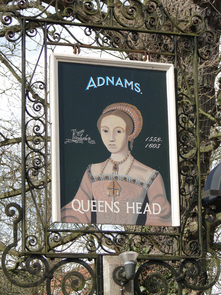 The Queen's Head Inn, Brandeston sign