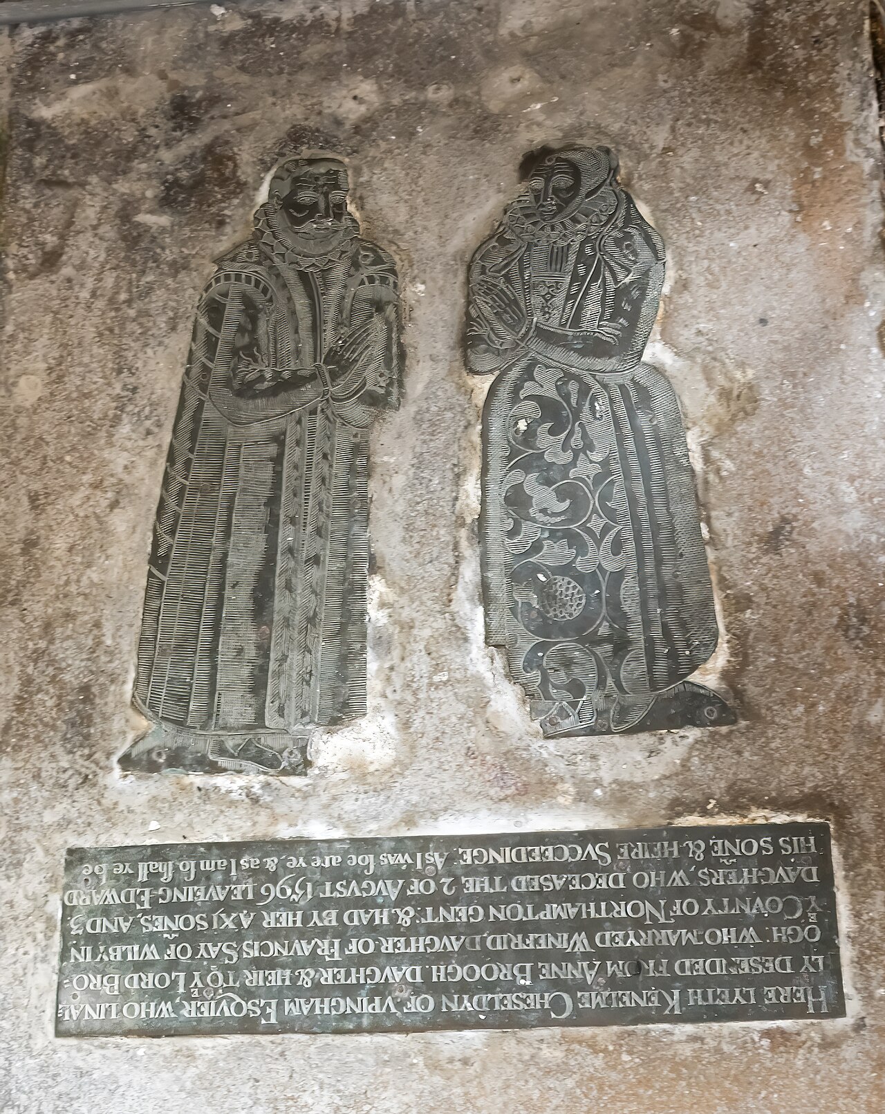 Memorial brass, All Saints' church, Braunston-in-Rutland