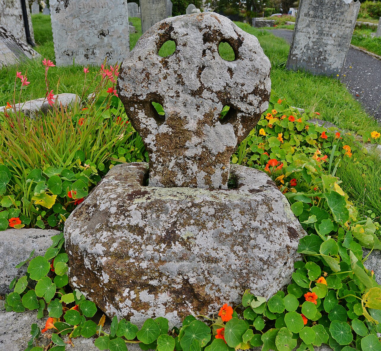 Breage, St. Breaca's Church, The four holed wheel cross