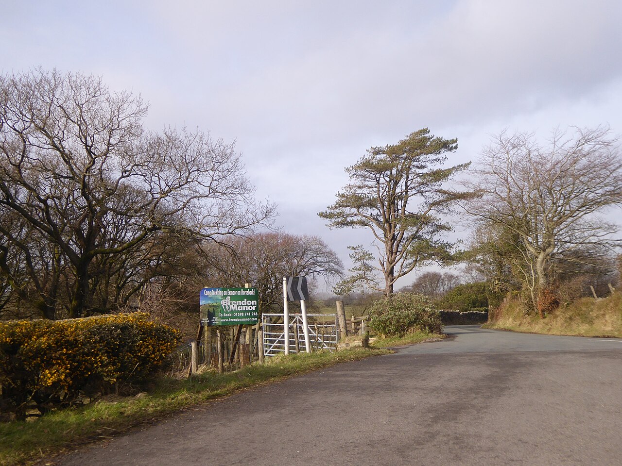 Entrance to Brendon Manor riding stables