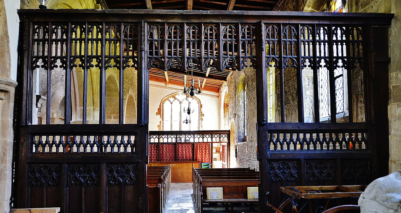 Brigstock, St. Andrew's Church, c15th Lady Chapel screen from the Cistercian abbey at Pipewell
