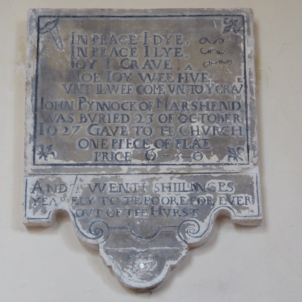 Seventeenth century memorial, Longdon church