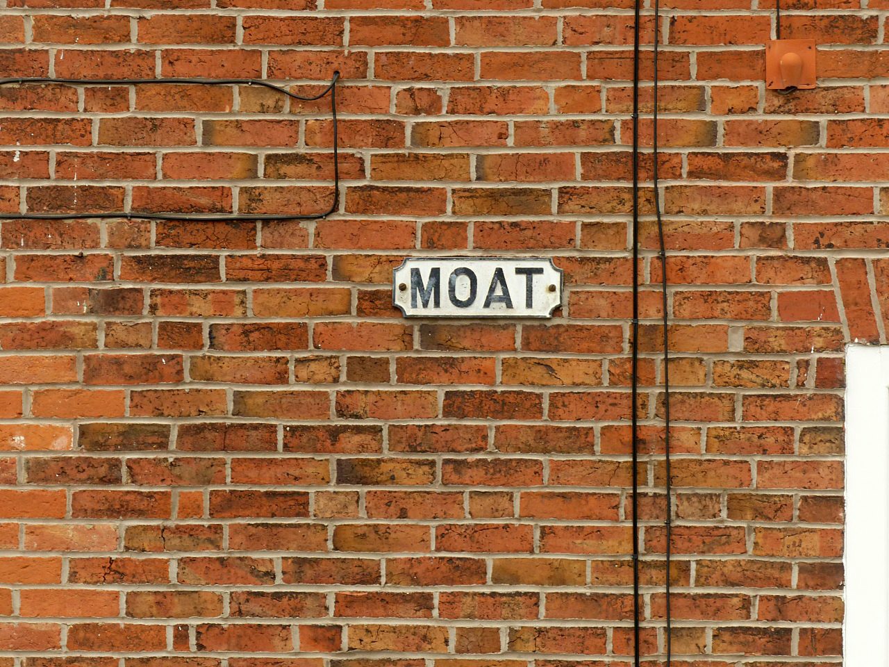 MOAT street name sign, Castle Donington