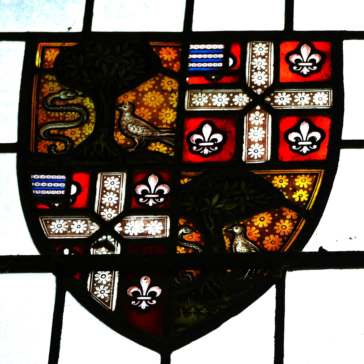 Castle Hedingham, St. Nicholas's Church, Ashurst family arms in the south porch 1