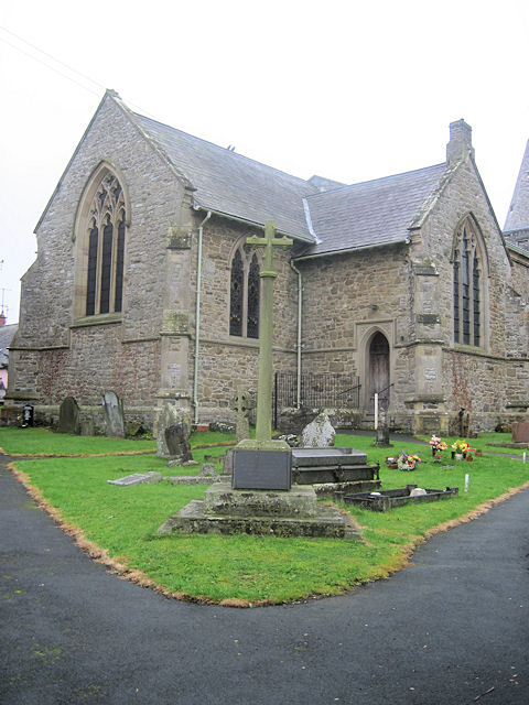 War memorial in front of Churchstoke church