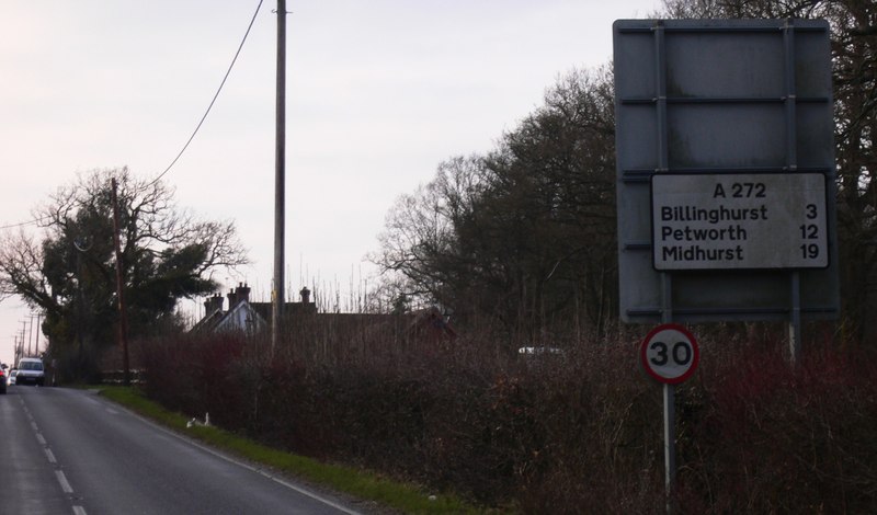 Road sign at Coolham, West Sussex