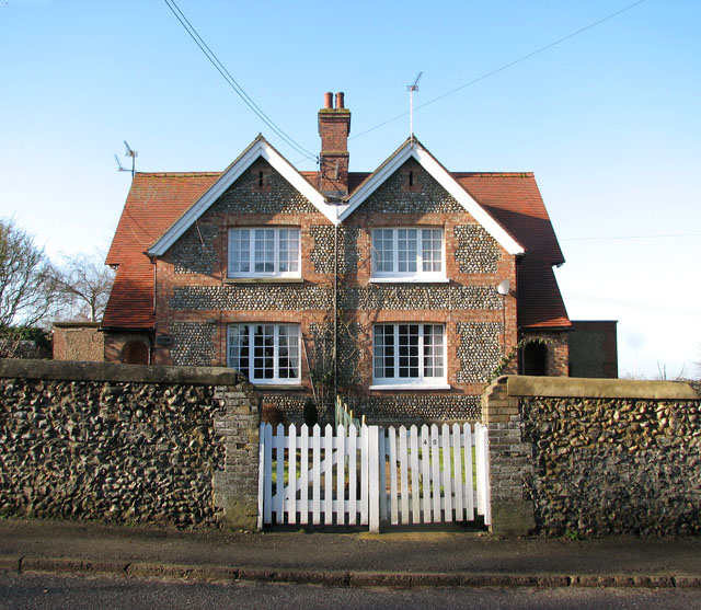 Semi-detached houses in The Street, Croxton
