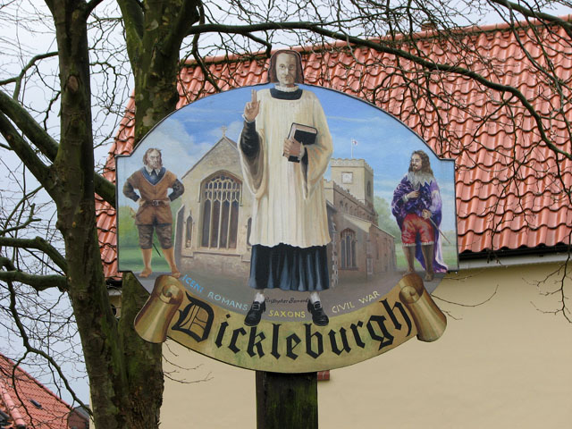 Dickleburgh village sign (close-up)