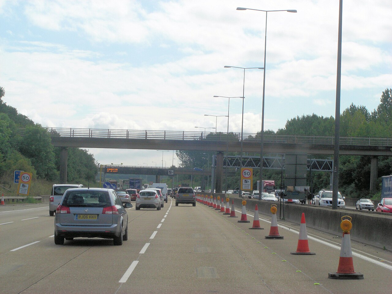 M25 footbridge at Goose Green