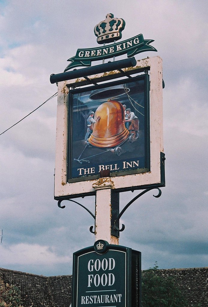 The Bell Inn (4) - sign, 21 Standlake Road, Ducklington