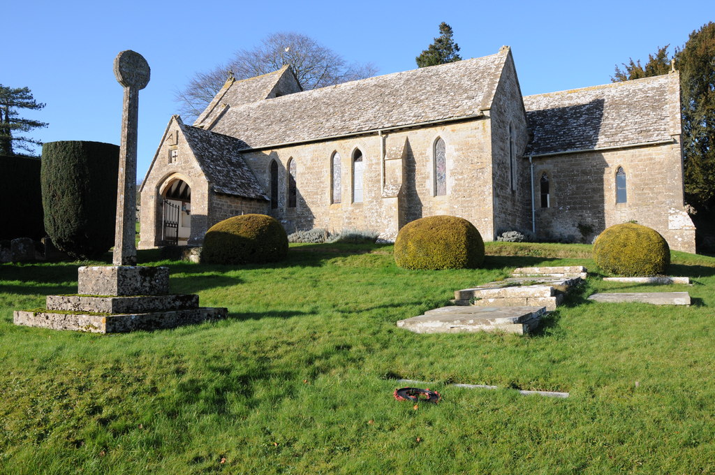 Duntisbourne Abbots church and cross