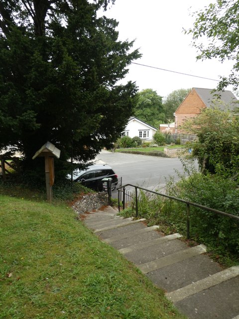 All Saints, Durrington, steps down to Church Street