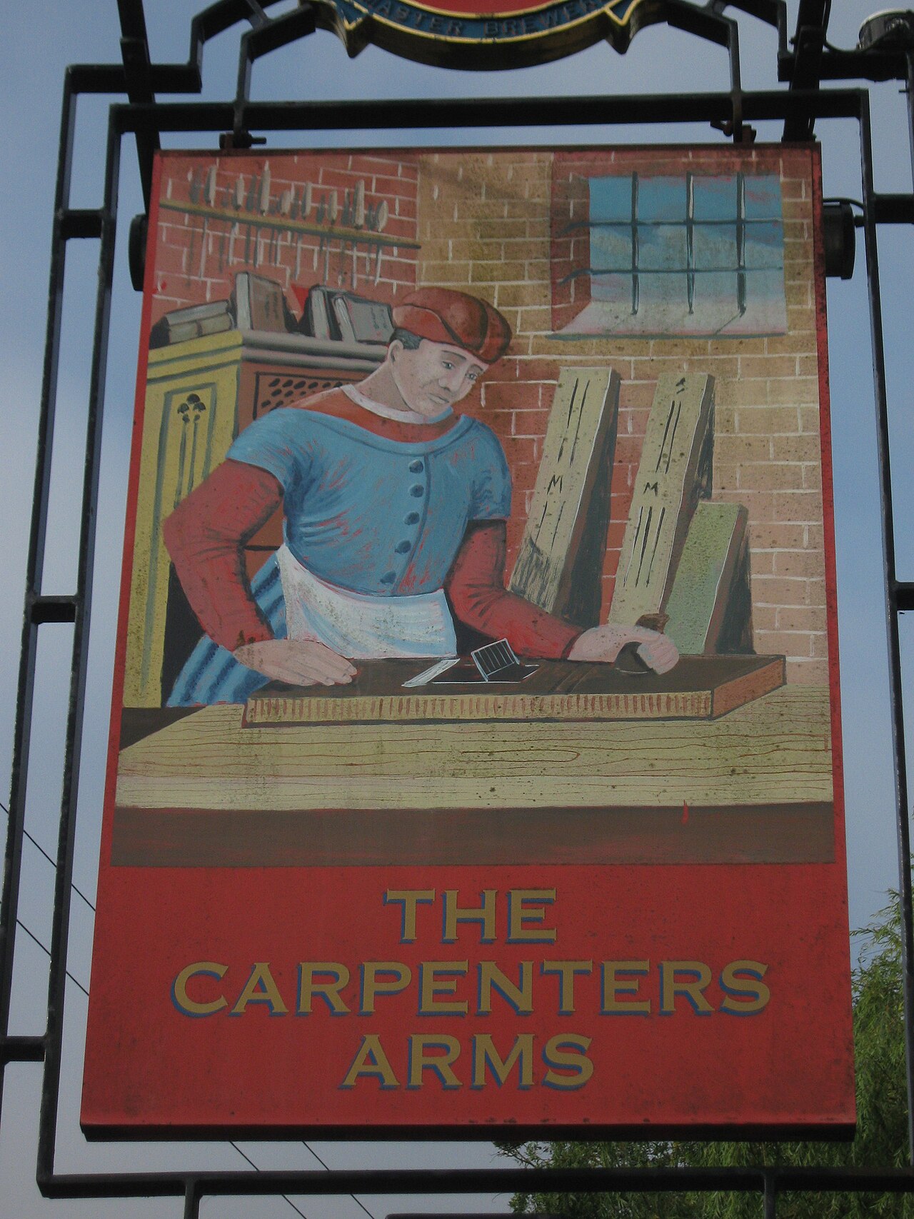 The Carpenters Arms, Pub Sign, Eastling
