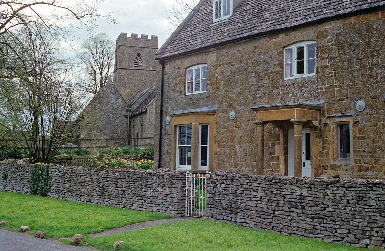 1992 Evenlode cottage next St Edwards Church Gloucestershire, England