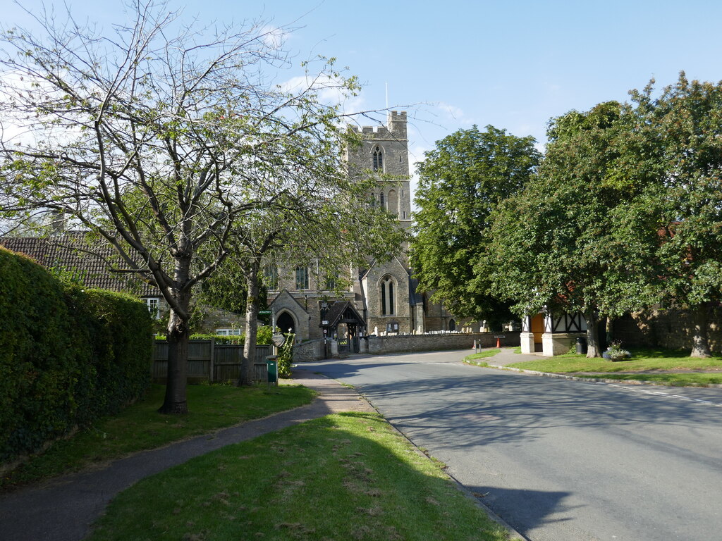 High Street, Felmersham with St Mary's church