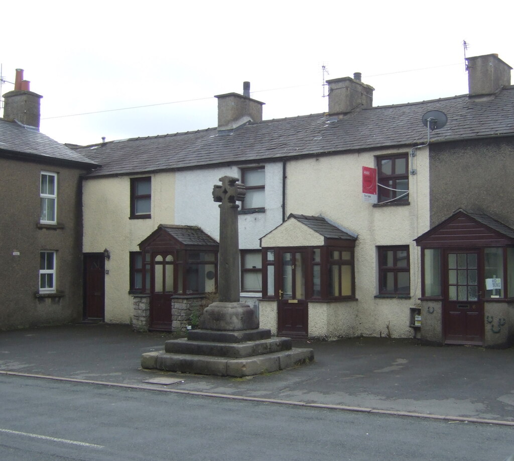 Market Cross and cottages, Flookburgh