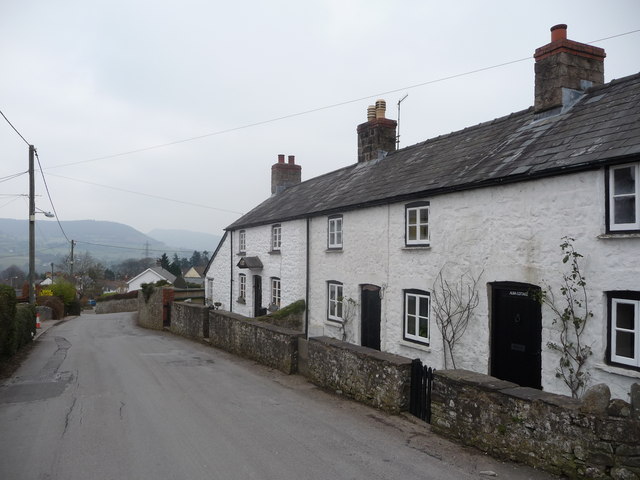 Old terrace of cottages in Govilon