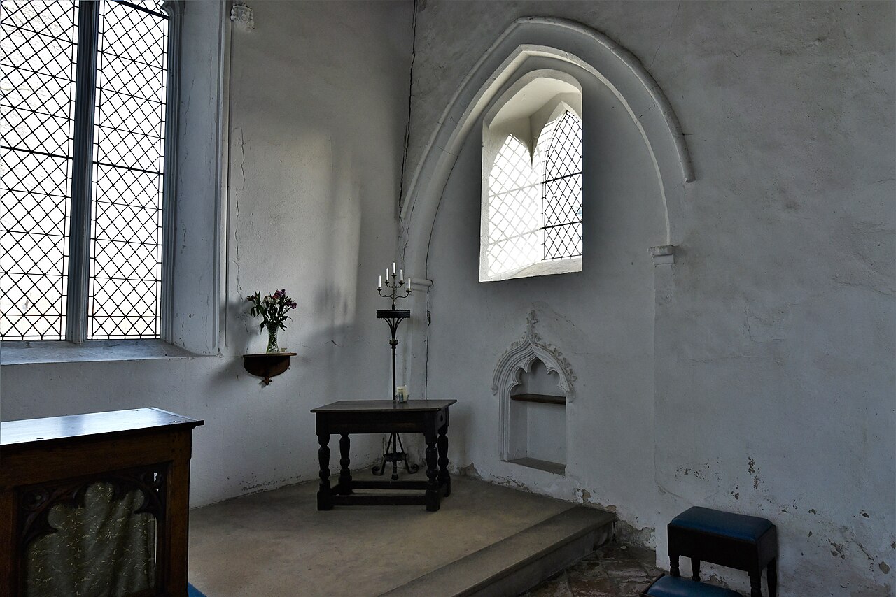 Great Bricett, The Church of St. Mary and St. Lawrence, Blocked up demolished south chapel entrance