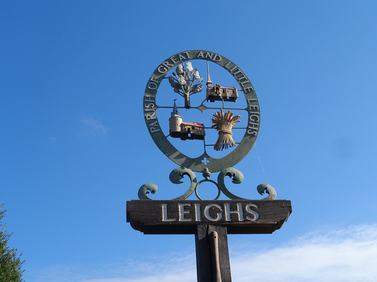 Great and Little Leighs sign