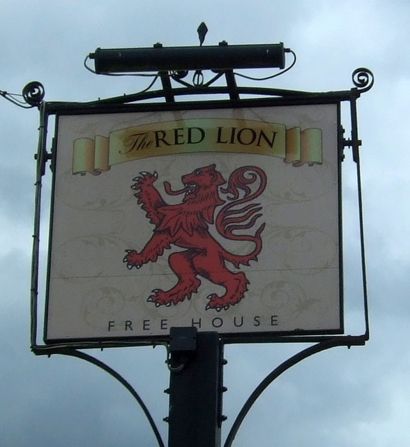 Sign for the Red Lion Inn, Great Sampford