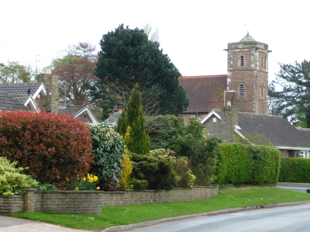 The church and houses in Church Rise, Holtby