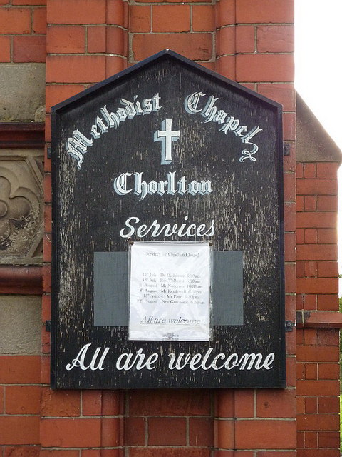 Methodist Chapel, Chorlton, Sign