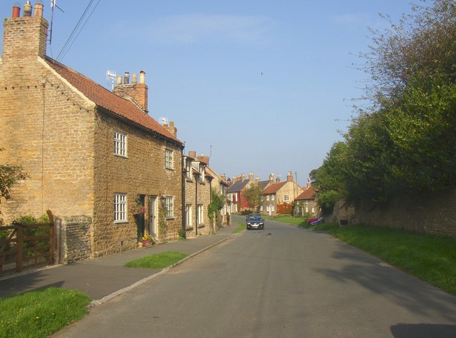 The village street east of the church, Hutton Buscel