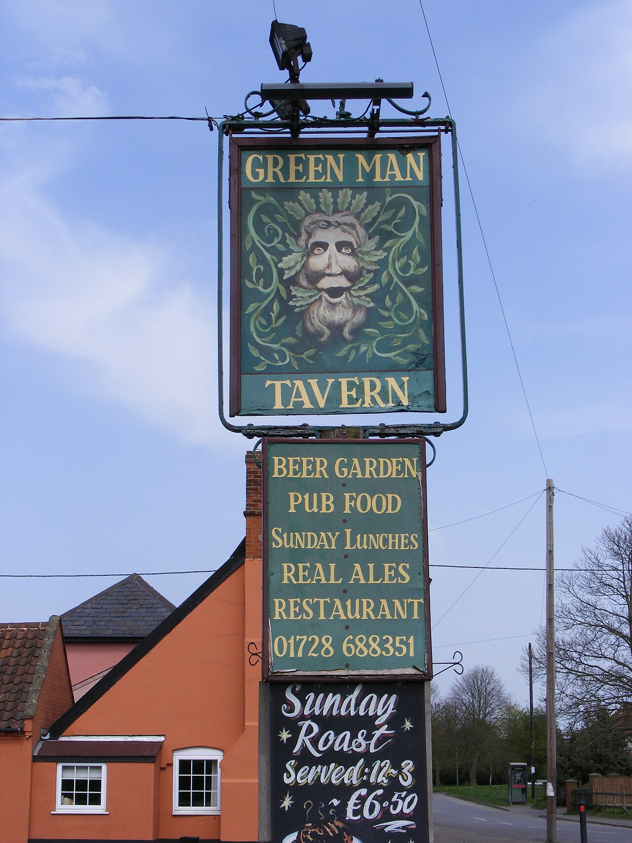 Green Man Tavern Public House sign