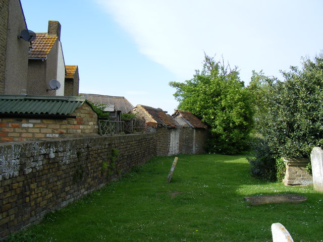 Churchyard and rear of houses in The Street Iwade