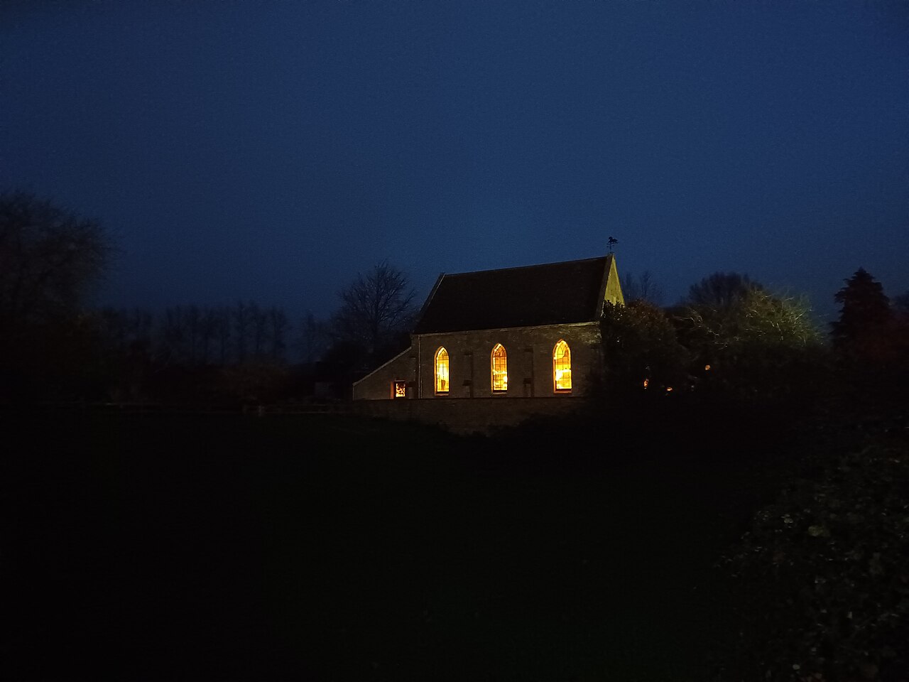 Former Methodist Chapel, Lacock, at dusk