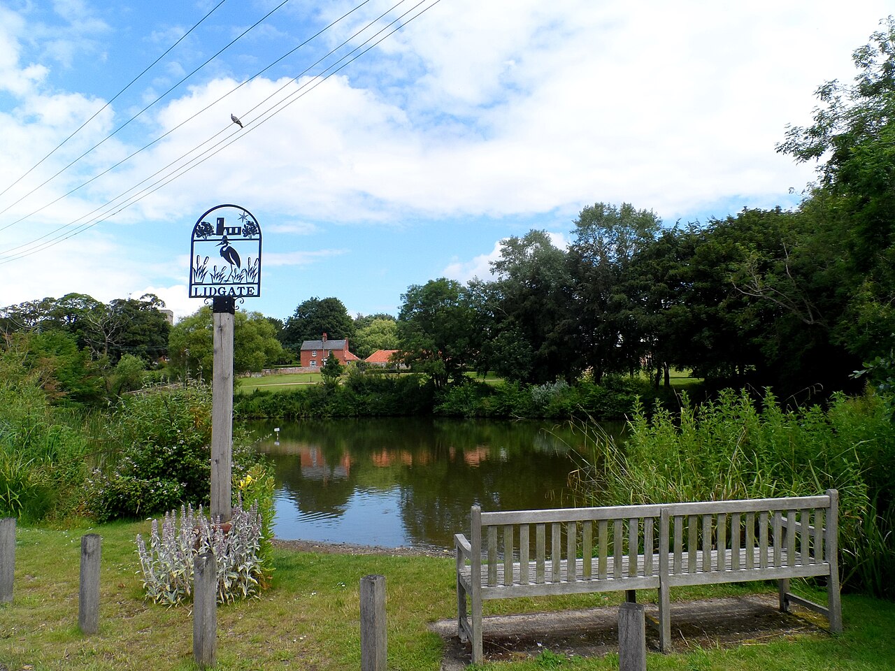Lidgate, Bailey Pond and village sign