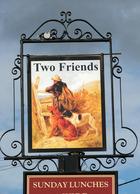 Two Friends public house, Blofield Heath - pub sign