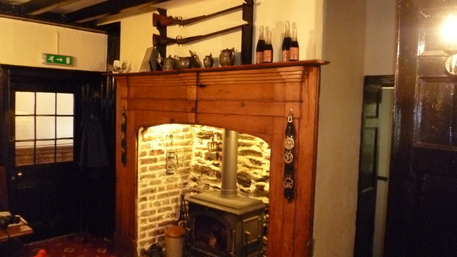 Fireplace in the New Inn at Llanbadarn Fynydd