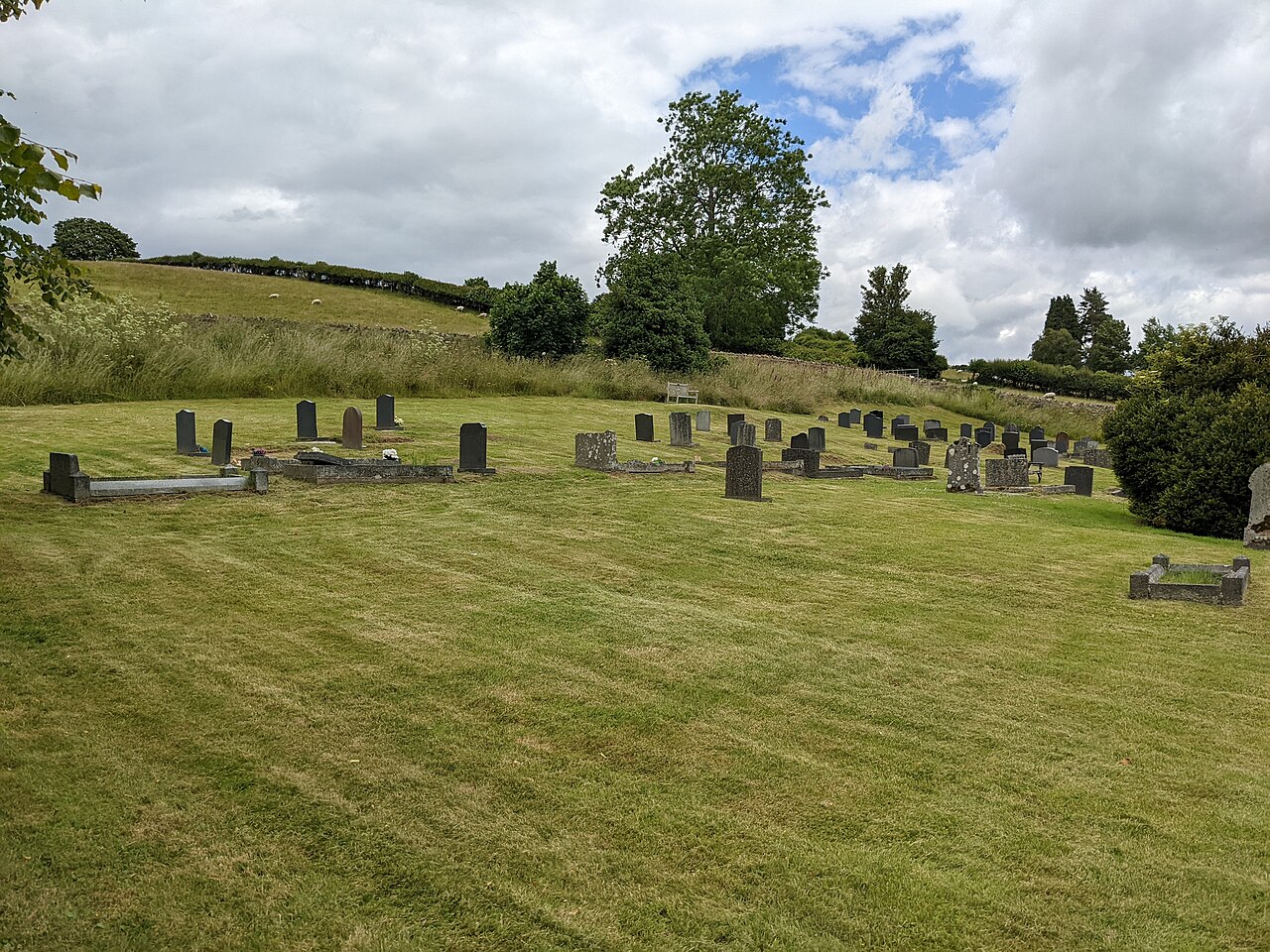Churchyard at St. Mary's church (Llanfair Waterdine)