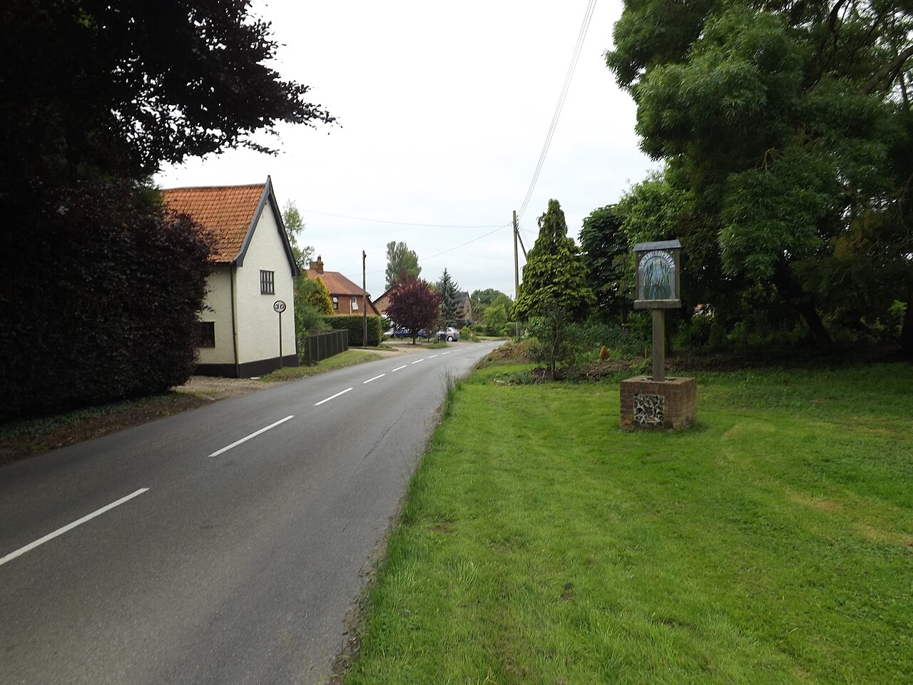 Church Road ^ South Lopham Village sign