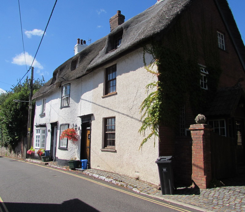 Grade II listed thatched cottages, Church Road, Lympstone