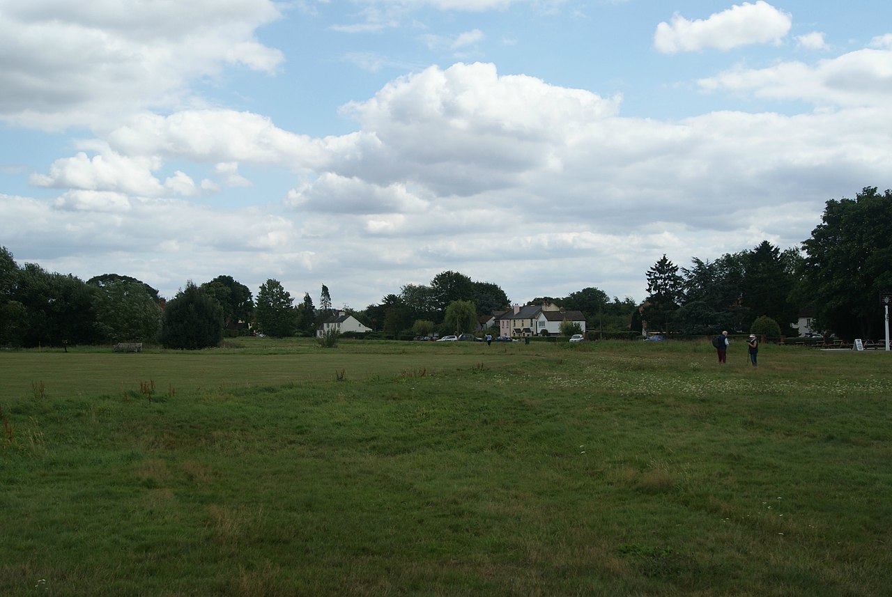 View of houses in Matching Green from the green