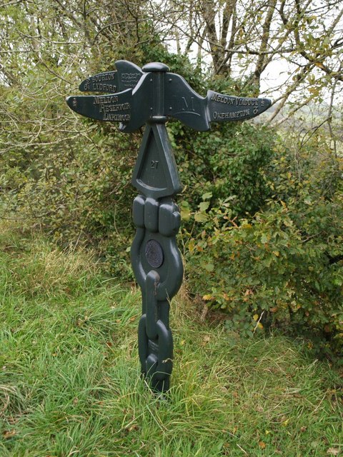 National Cycle Network sign at Meldon