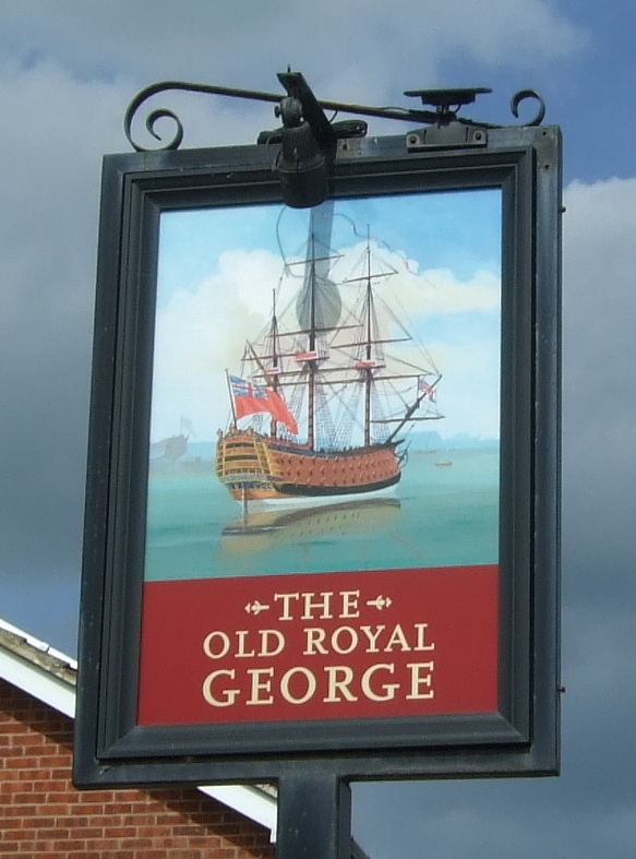 Sign for the Old Royal George public house, Morton on Swale