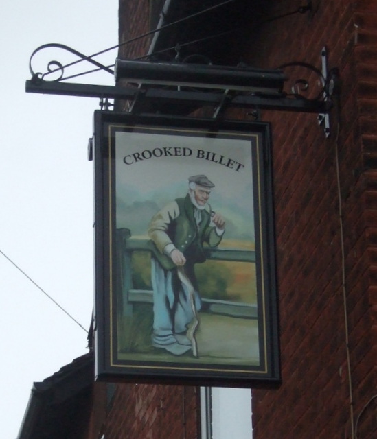 Sign for the Crooked Billet pub, Morton