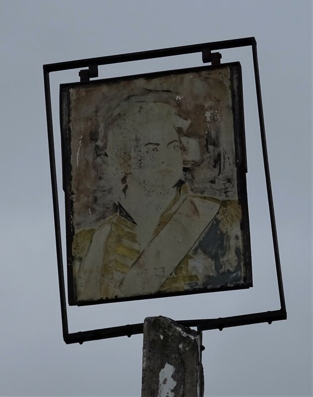Sign for the King William IV pub, South Weald Common